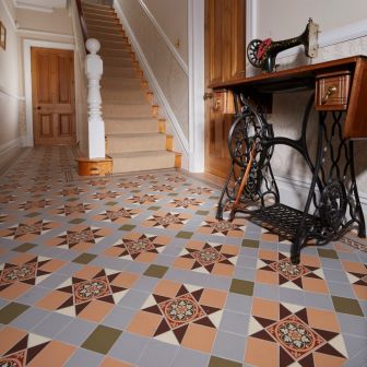 Blenheim Brown, Buff, Green, Grey & White with Livingstone Green on Buff